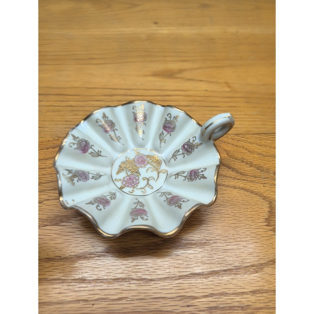 40s ARNART Japan Porcelain Gold Decor FLORAL‎ Design Candy Dish #7098RG